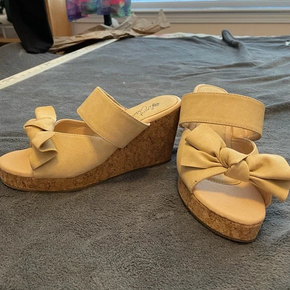 Cork Wedge Sandals - Picture 1 of 4